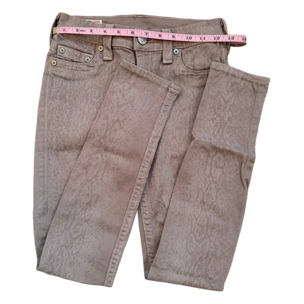 True Religion Gray Snake Print Skinny Jeans size 25